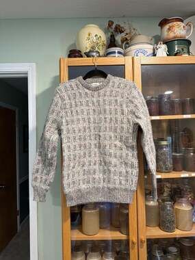 Vintage Boundary Waters 100% Shetland Wool Textured Knit Sweater Made in Italy